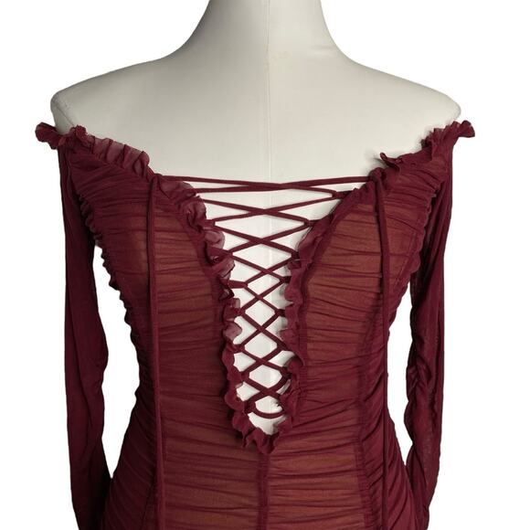 Majorelle Darling Dress in Merlot size XS - Picture 6 of 11